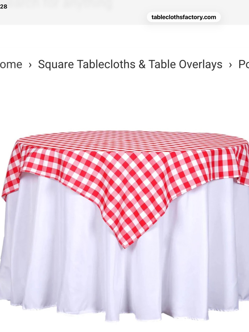 Red Gingham Tablecloth runners, overlays, and napkins - Polyvinyl - Picture 7 of 10